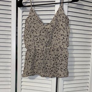 Maurices Beige and Black Floral Camisole